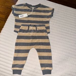 NWT Striped Terry Matching Set